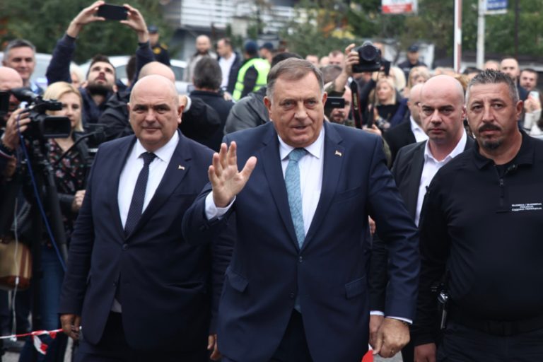 Sarajevo, 18.09.2024 - Milorad Dodik dolazi na rociste na Sud BiH
