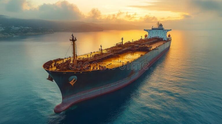side-view-large-crude-oil-tanker-capesize-moving-calm-blue-ocean-waters-against-backdrop-mountain-side-view-355740208